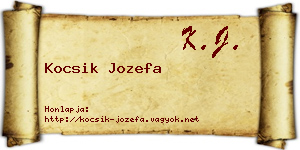 Kocsik Jozefa névjegykártya